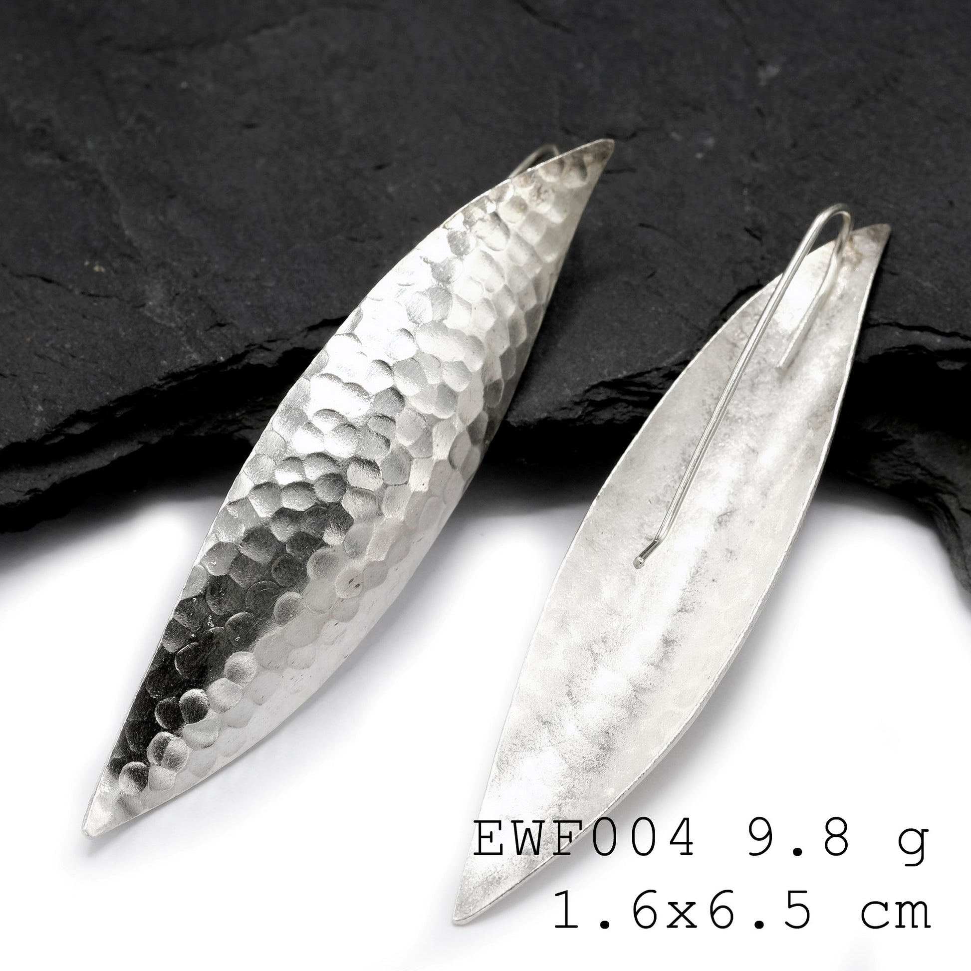 The perfect gift: Handmade white sheet silver earrings.