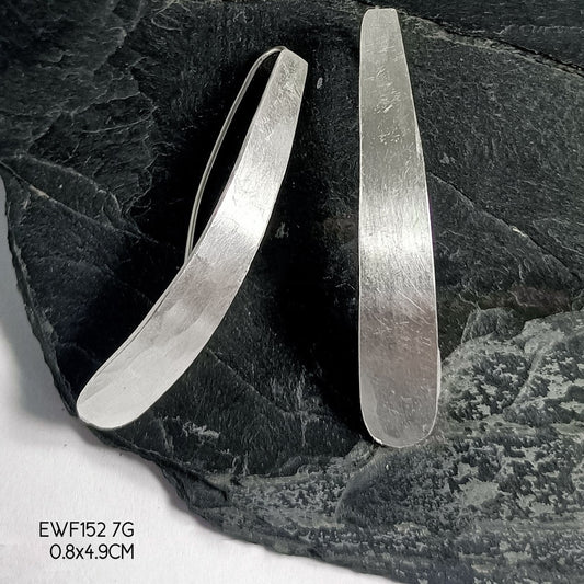Hand-hammered 98% pure white sheet silver earrings.