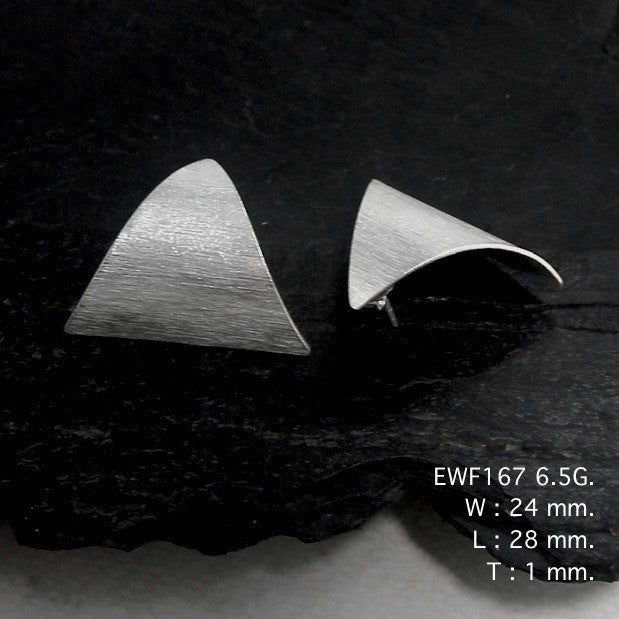 Modern art you can wear: White sheet silver earrings.