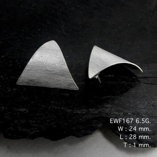Modern art you can wear: White sheet silver earrings.