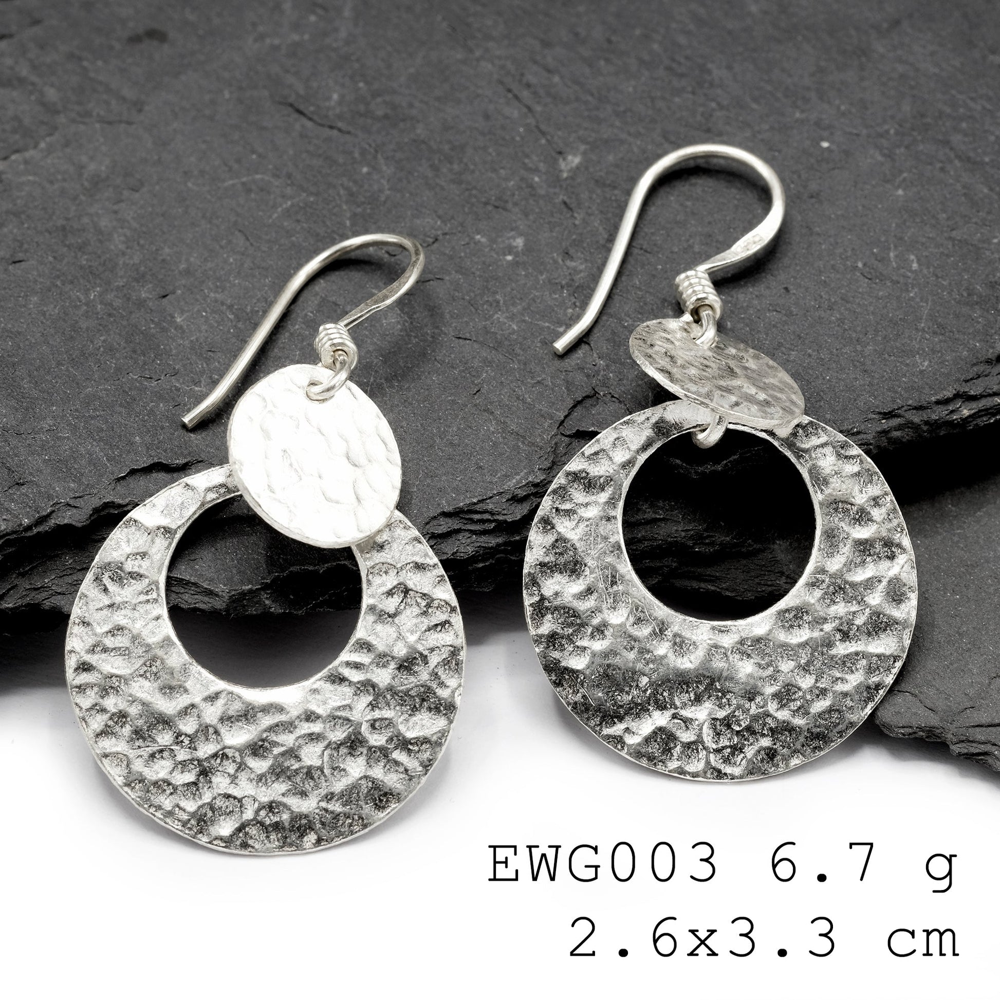 98% Pure. Two Layers. One-of-a-kind silver earrings.