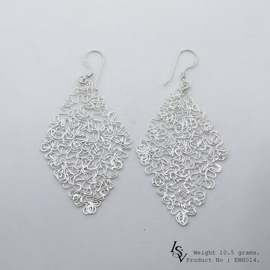 Treat yourself to these stunning 98% pure bird's nest silver earrings.