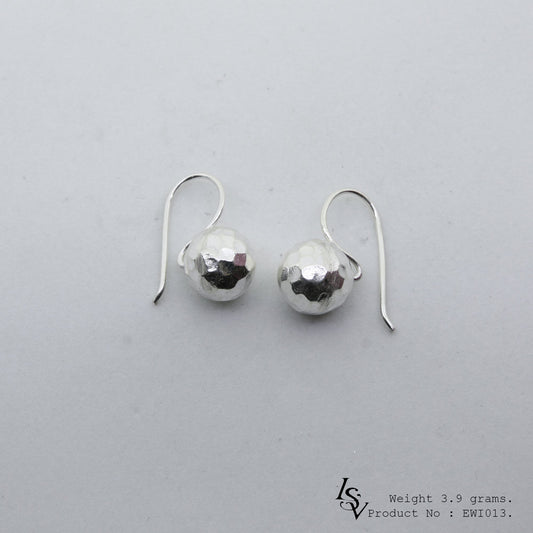 Level up your look with 98% pure white ball silver earrings.