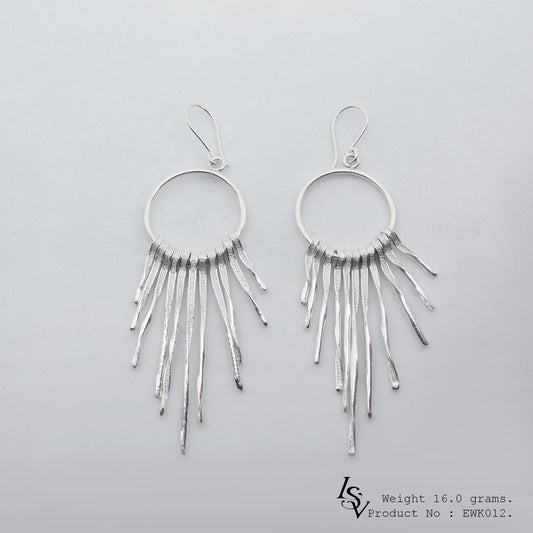 You won’t believe the glow of these 98% pure white line silver earrings.
