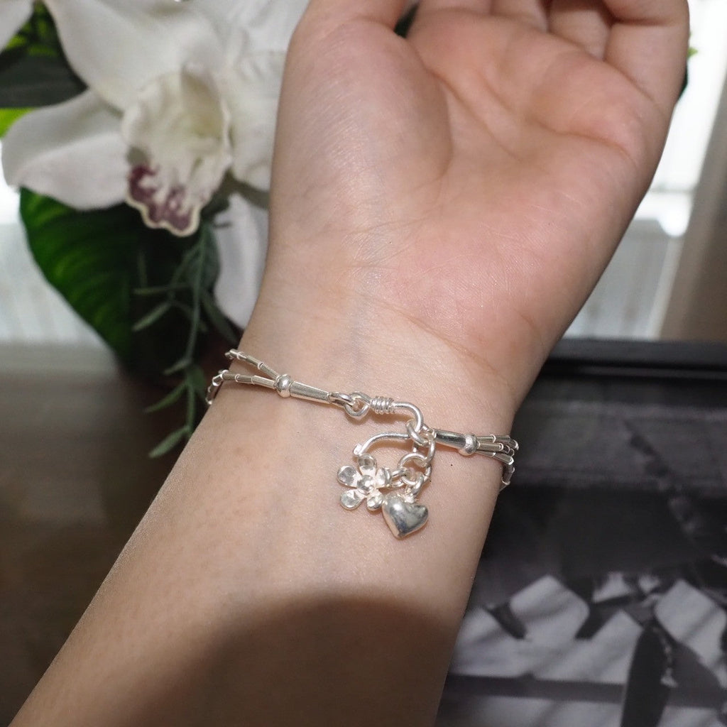 Premium 98% Pure Silver Bracelet - Hand-Textured Finish
