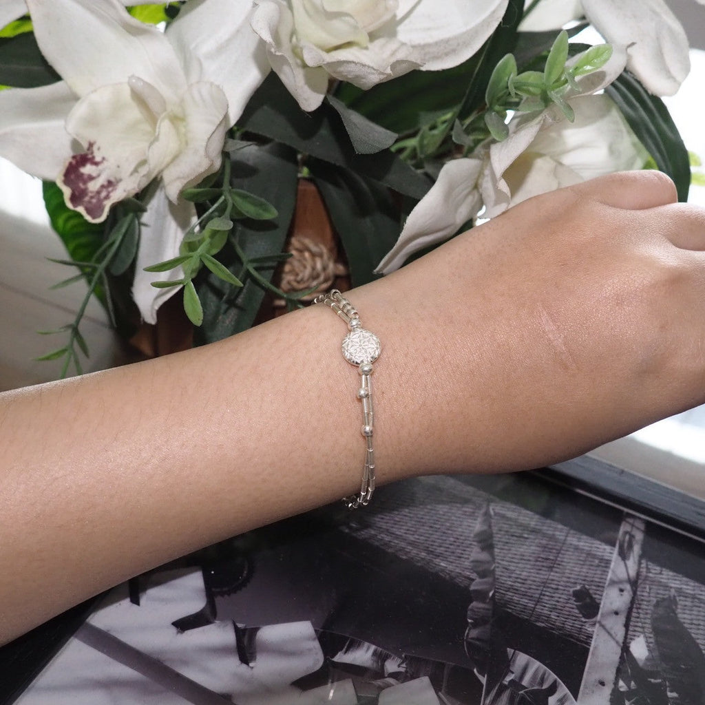 Handmade 98% Pure Silver Bracelet | Unique Textured Style