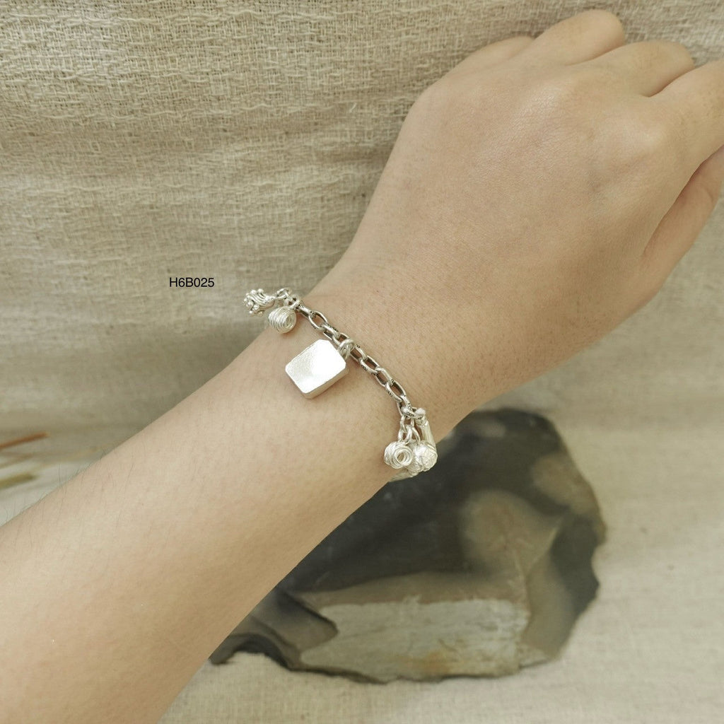 Dainty Handmade Silver Bracelet - Genuine 98% Pure Silver