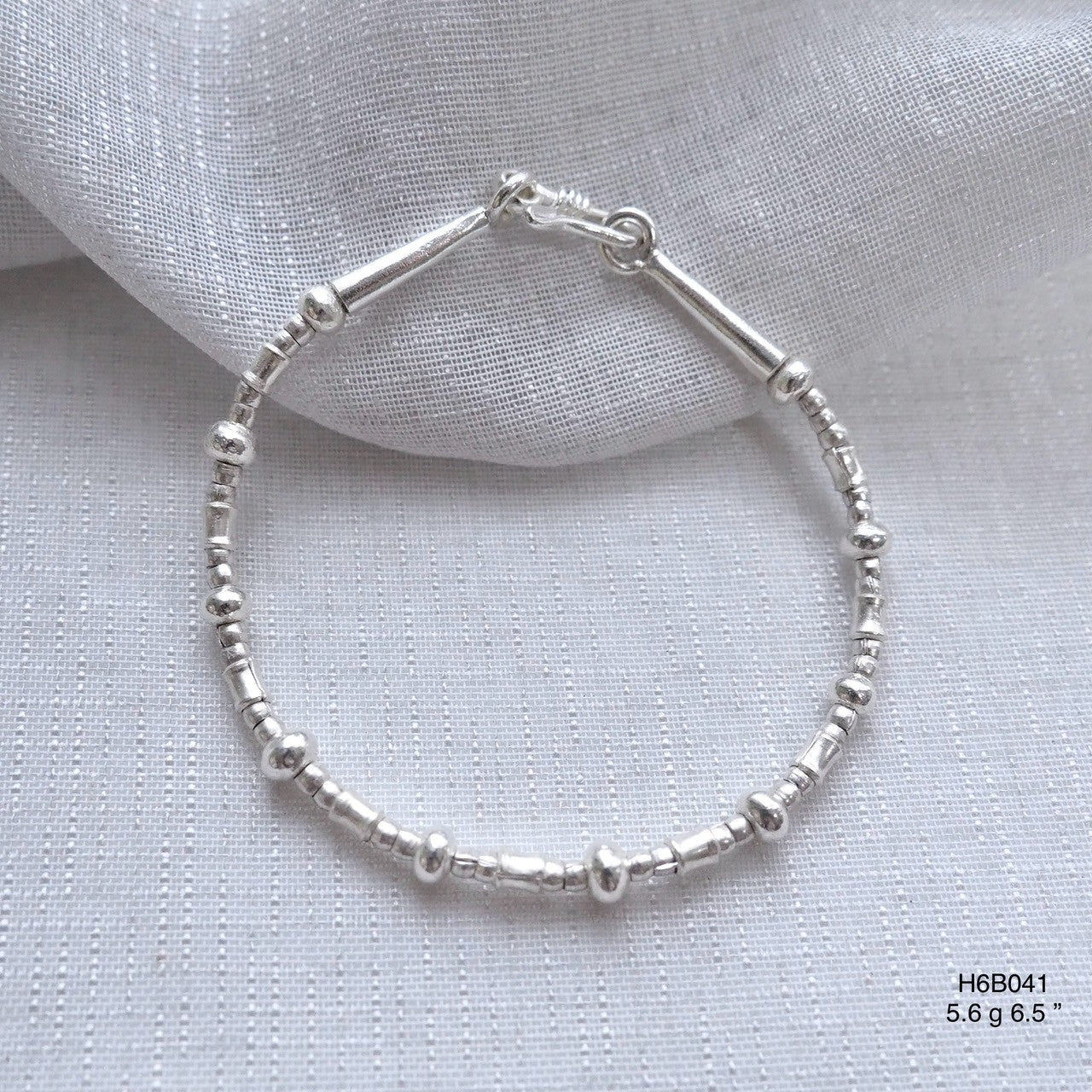 Rustic Handmade Silver Bracelet - 98% Pure Fine Silver