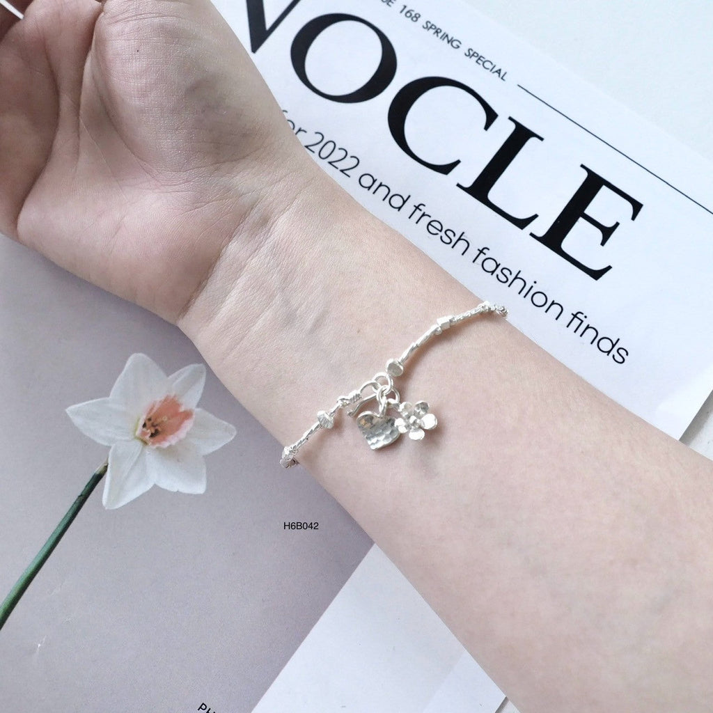 Ethnic Inspired 98% Pure Silver Bracelet - Handmade