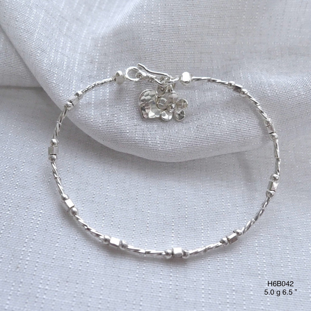Ethnic Inspired 98% Pure Silver Bracelet - Handmade