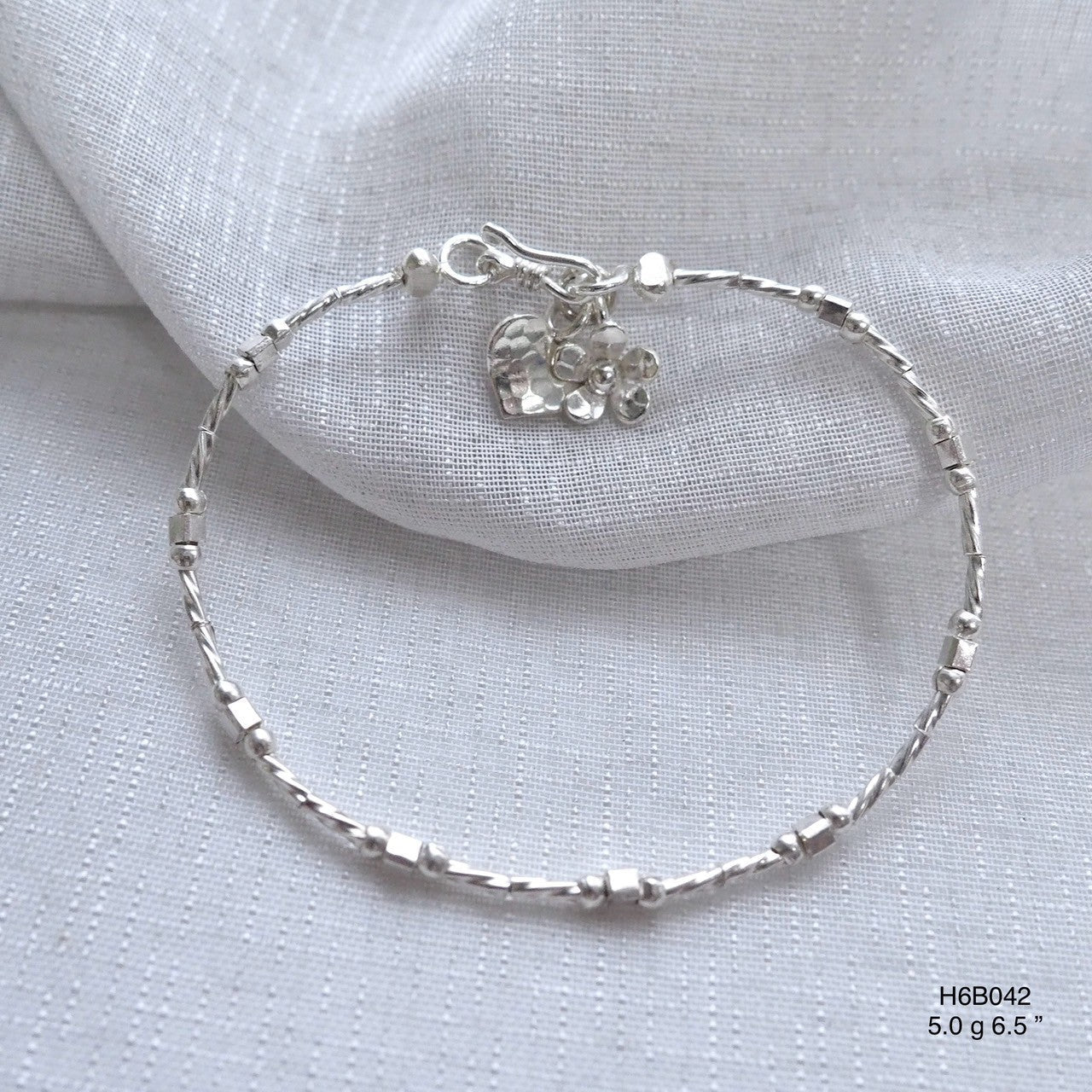 Ethnic Inspired 98% Pure Silver Bracelet - Handmade