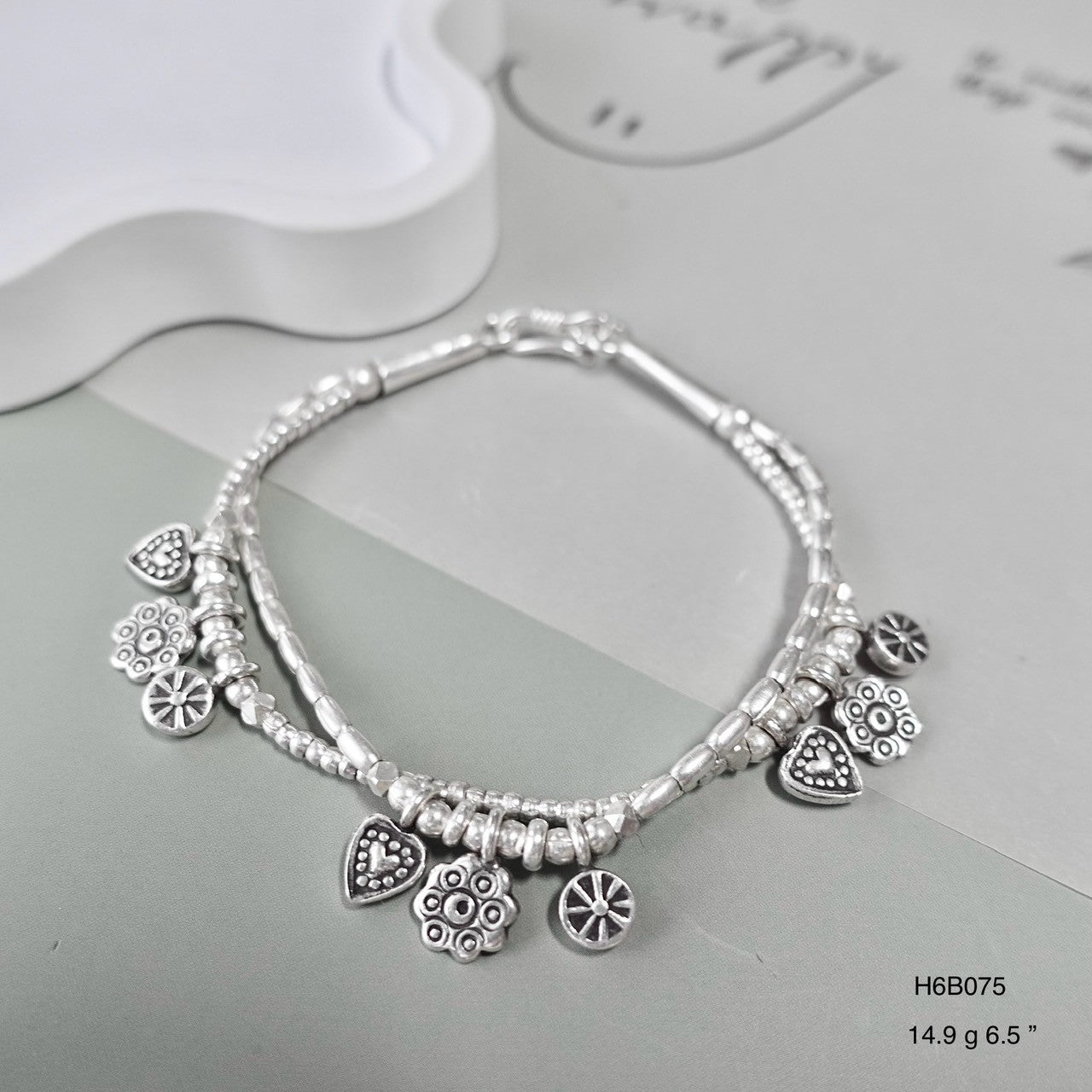 High-Purity 98% Silver Bracelet - Elegant Handmade Cuff