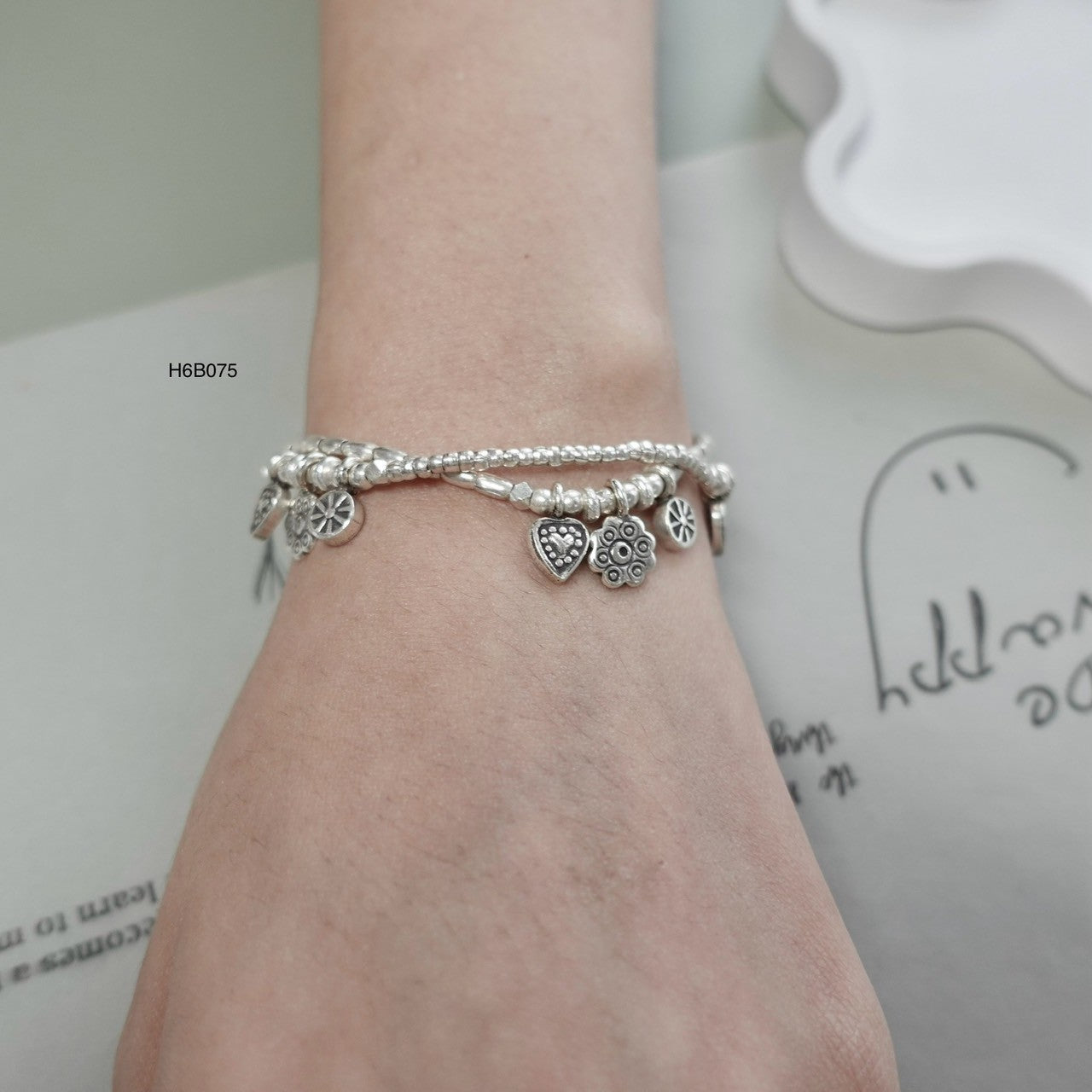 High-Purity 98% Silver Bracelet - Elegant Handmade Cuff