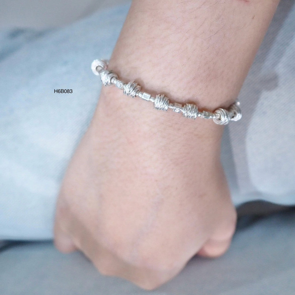 Handmade 98% Pure Silver Bracelet | Unique Textured Style