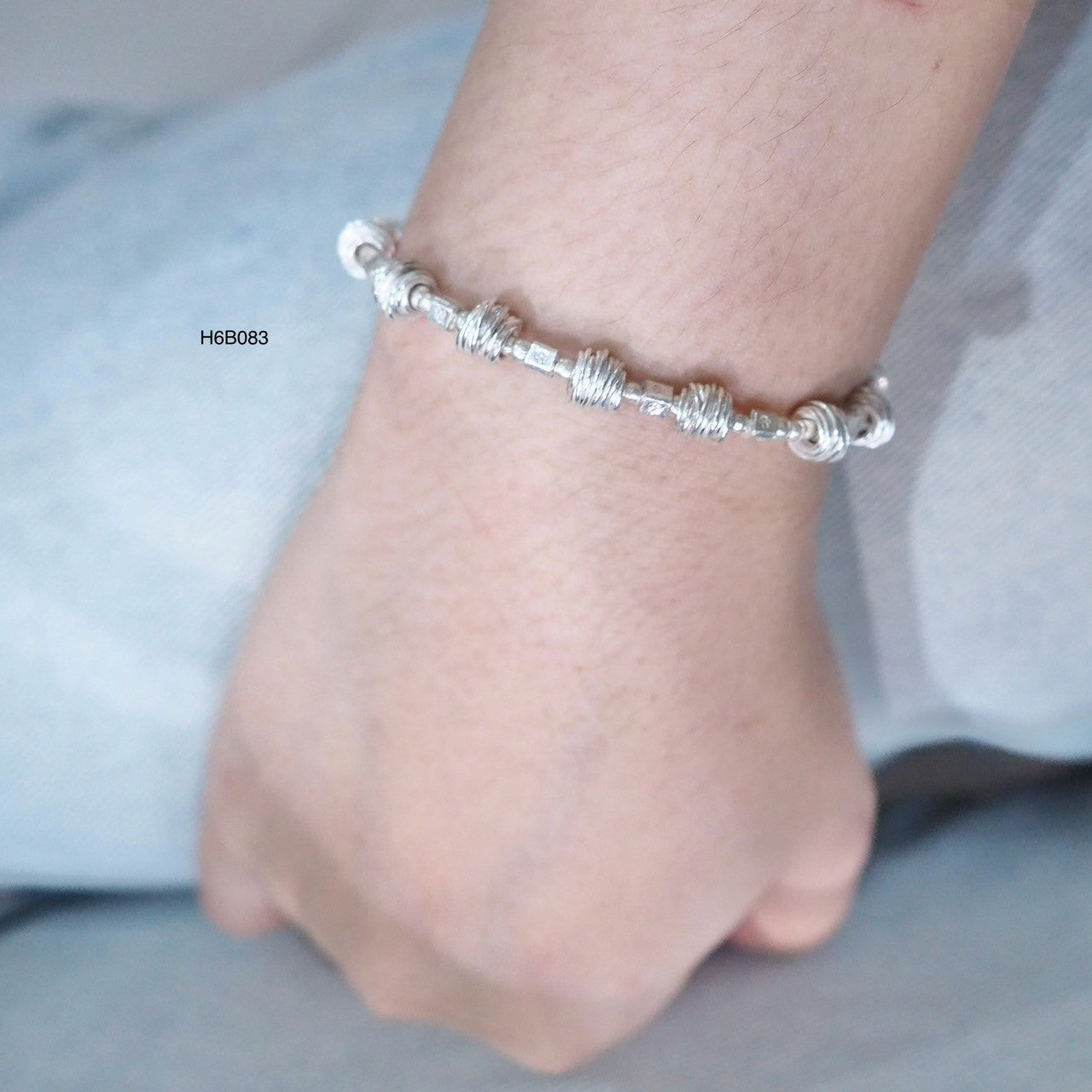 Handmade 98% Pure Silver Bracelet | Unique Textured Style