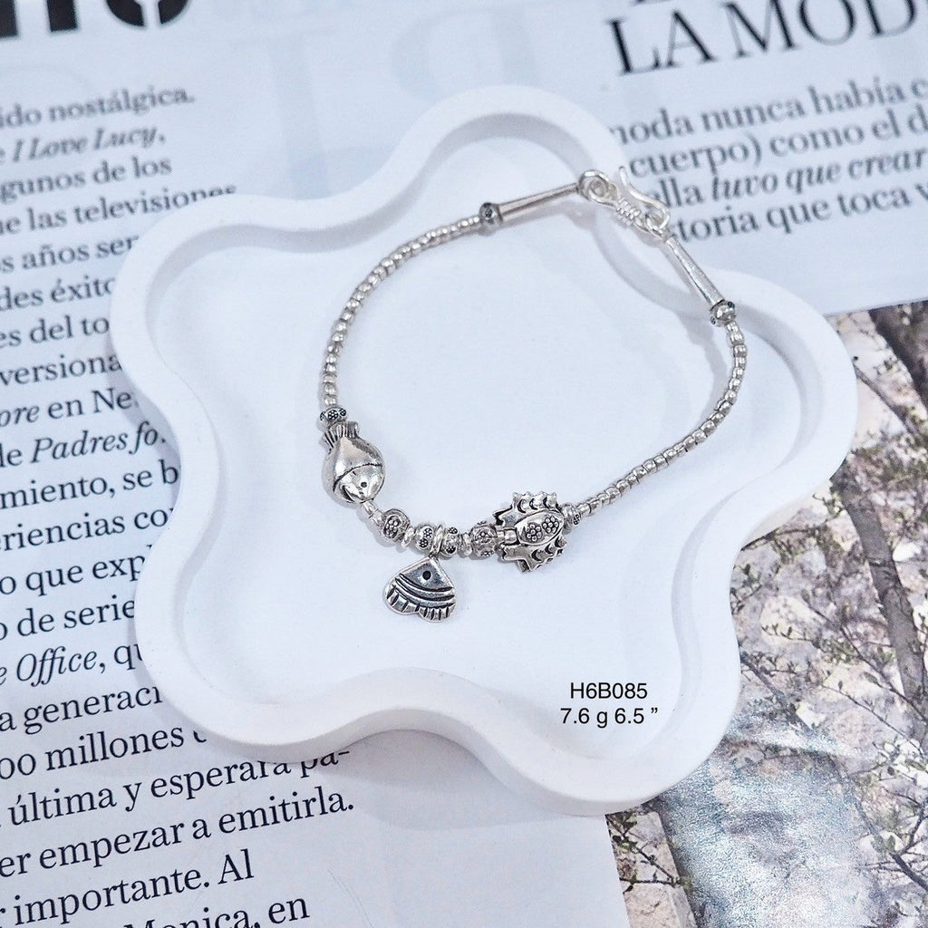 Traditional Handmade Silver Bracelet - Solid 98% Pure Silver