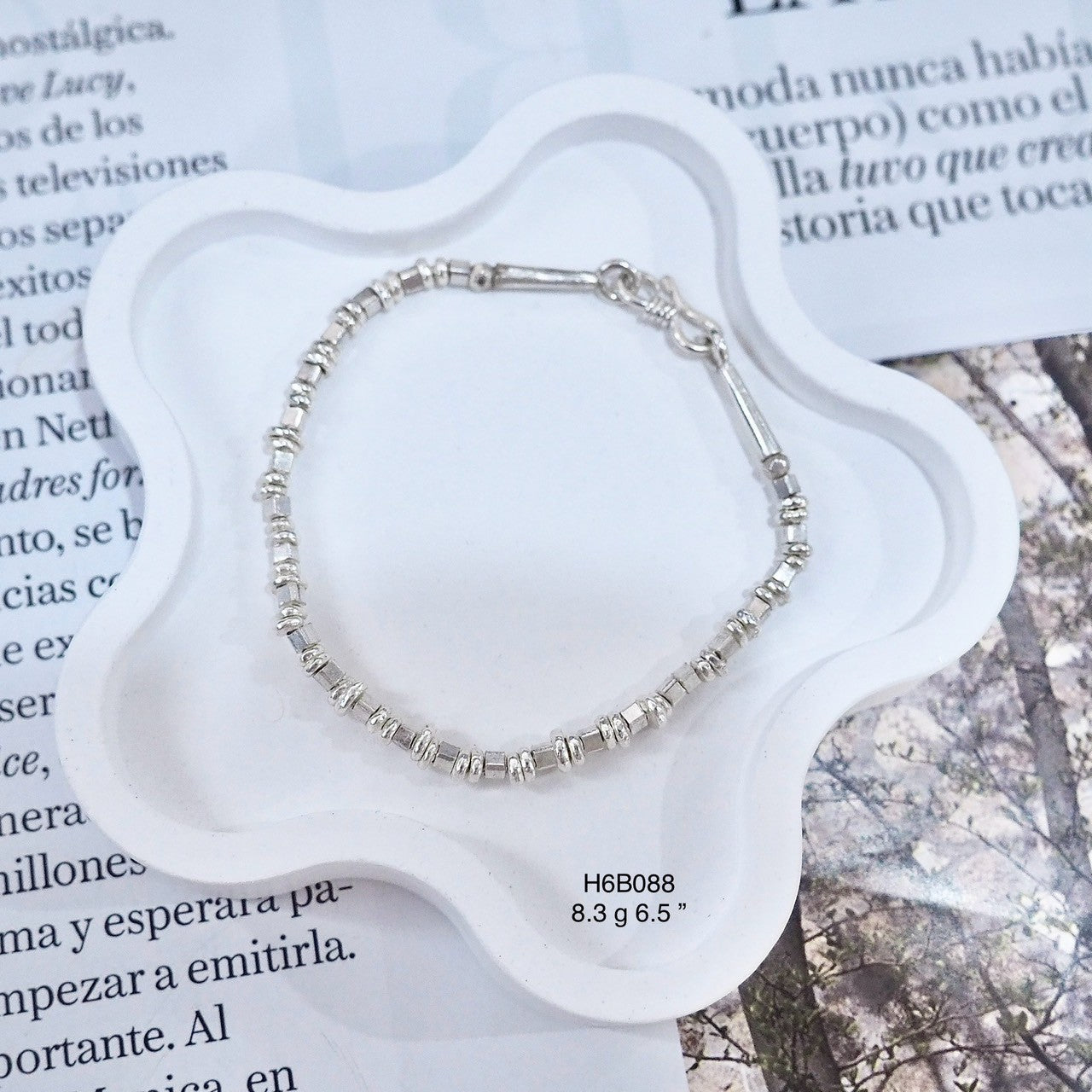 Hand-Hammered Silver Bracelet in 98% Pure Silver