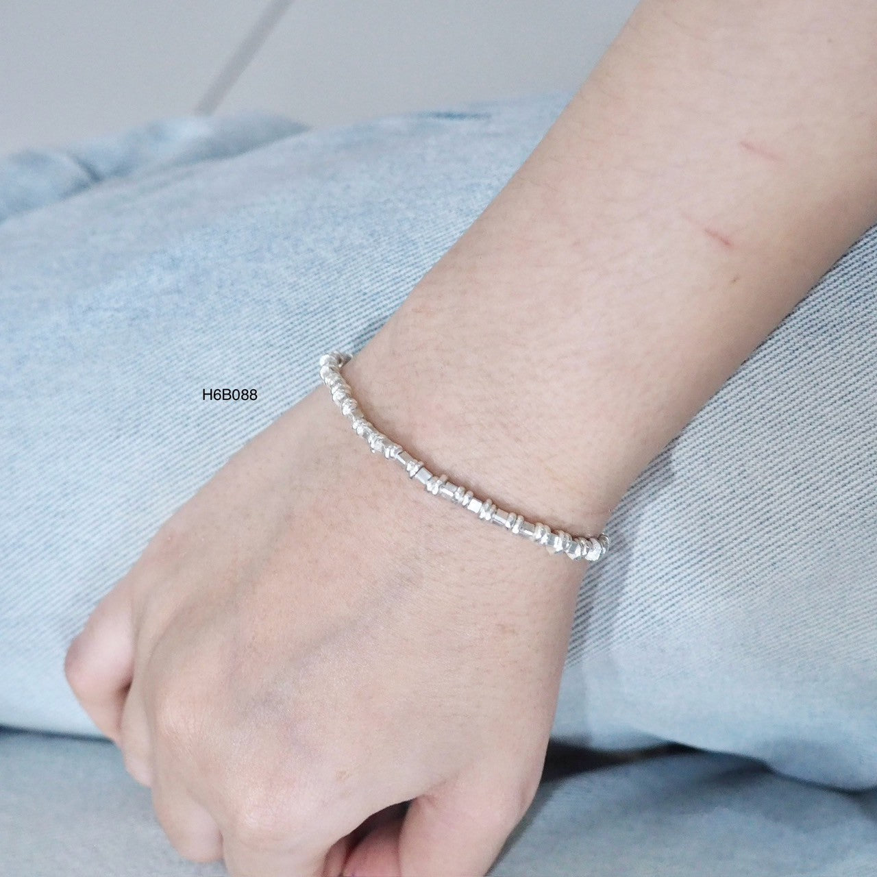 Hand-Hammered Silver Bracelet in 98% Pure Silver