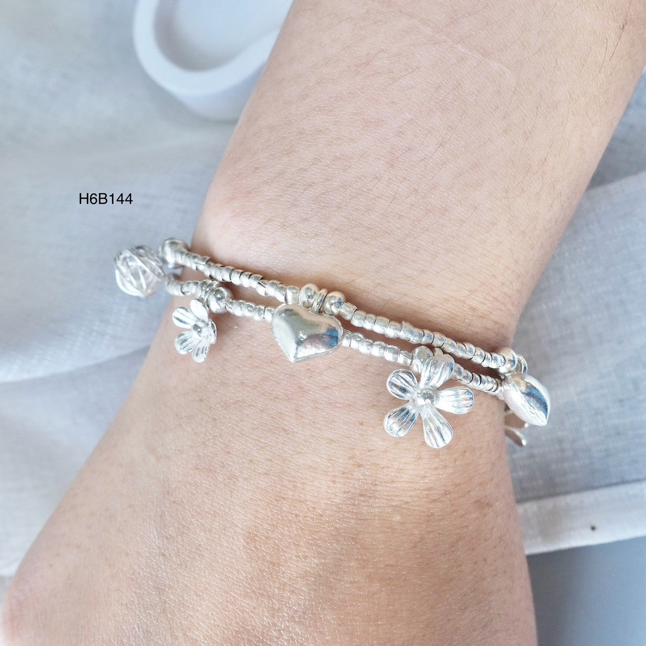 Shine brighter in this silver bracelet.