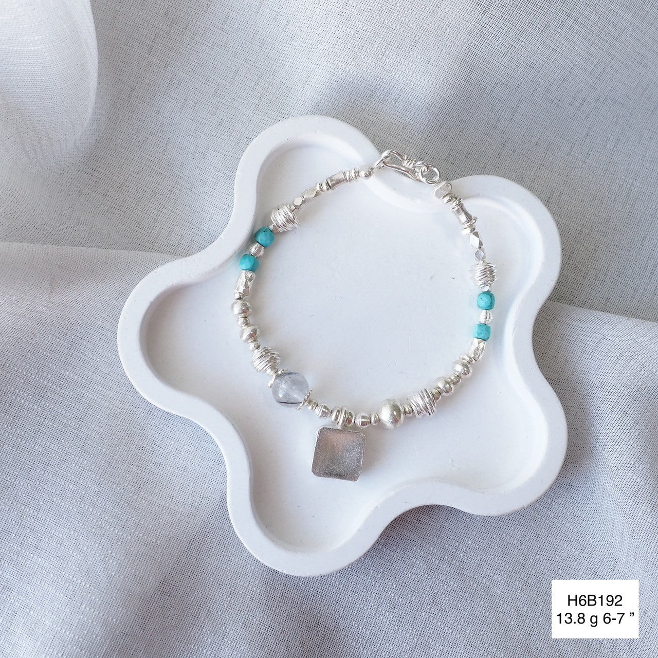 Ultra-pure 98% silver makes this handmade bracelet stand out.