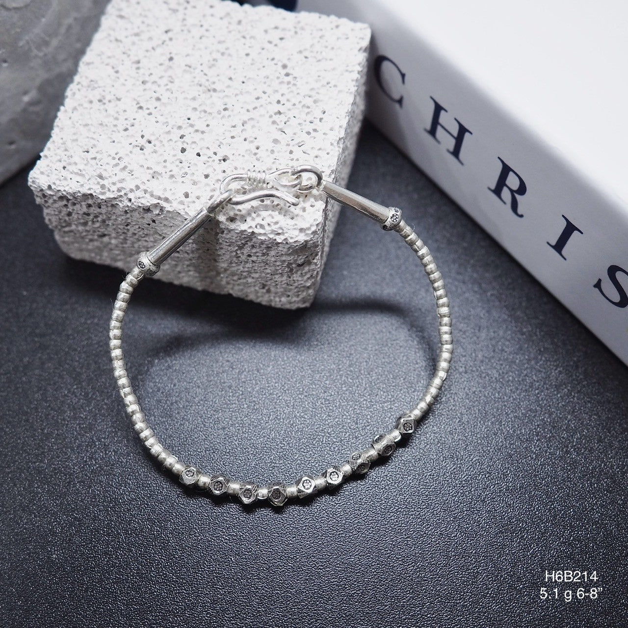 Ready to ship: your new favorite handmade silver bracelet.