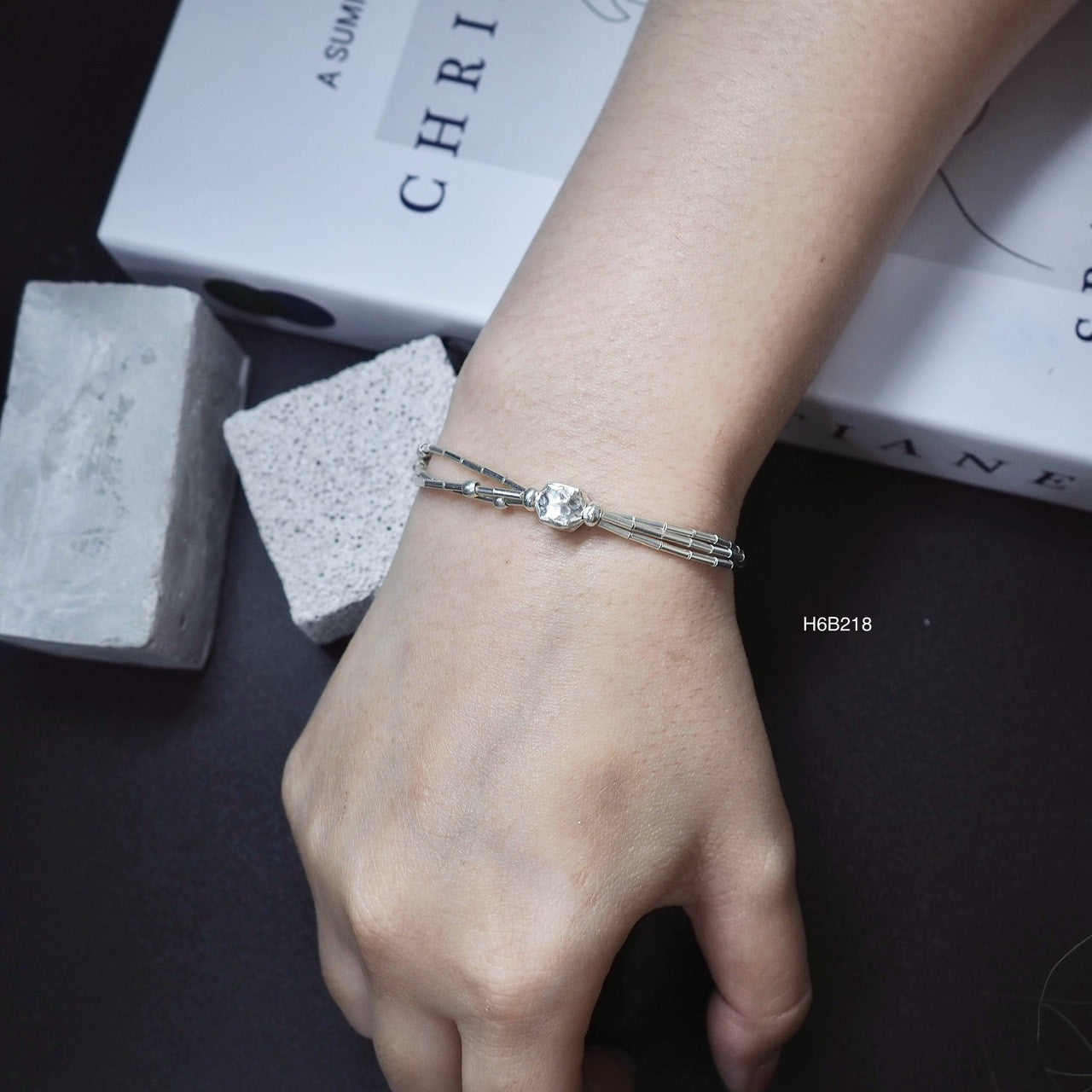 Boho chic meets 98% pure Thai silver in this gorgeous bracelet.