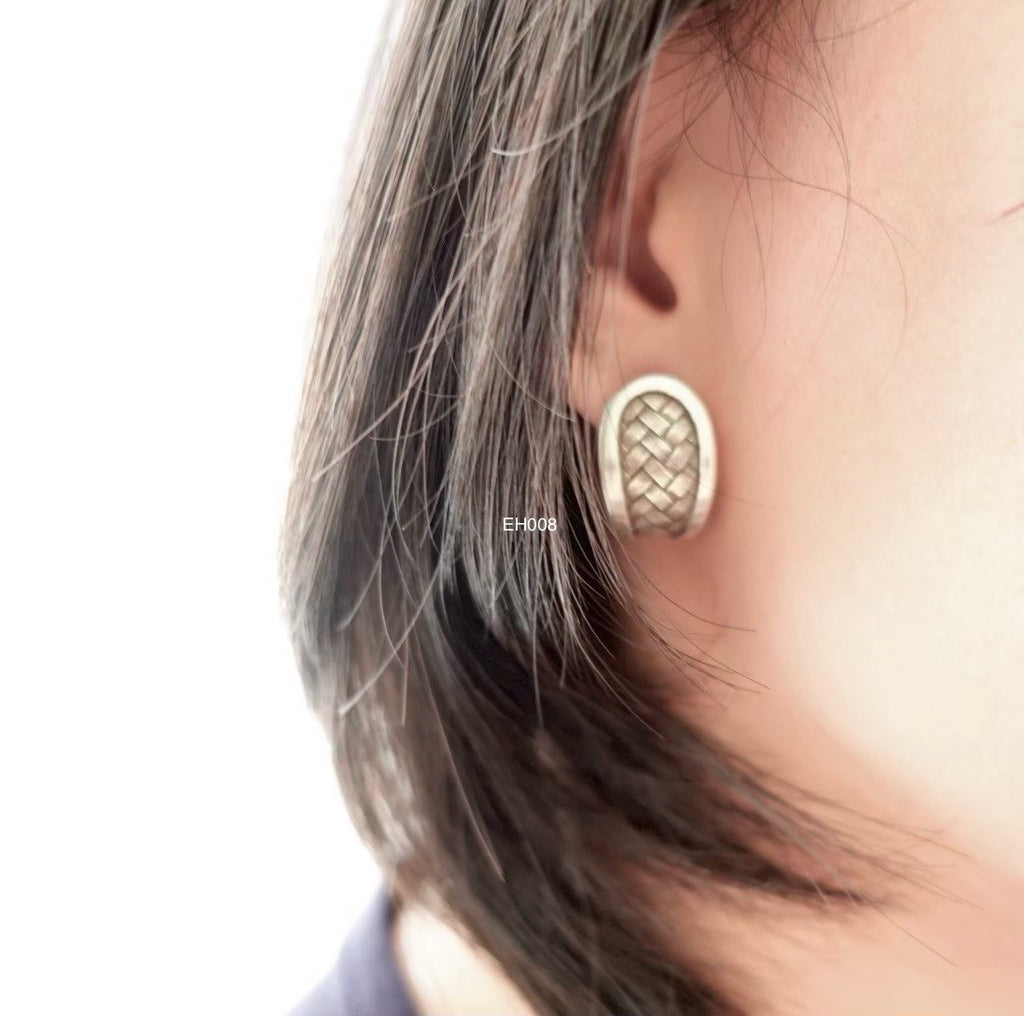 One-of-a-kind 98-99% pure silver earrings. handmade silver jewelry Thailand