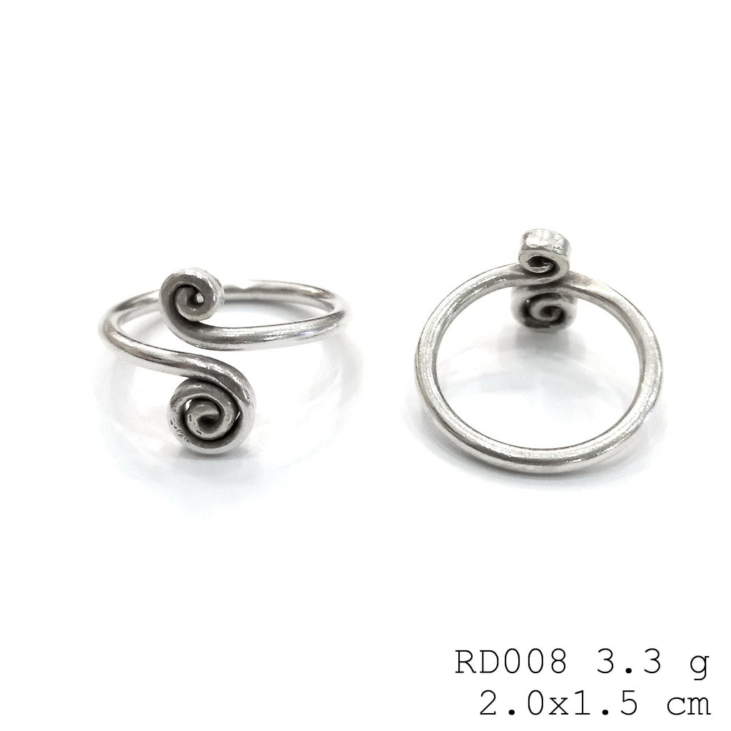 Slow and steady meets sleek. Intriguing silver ring.