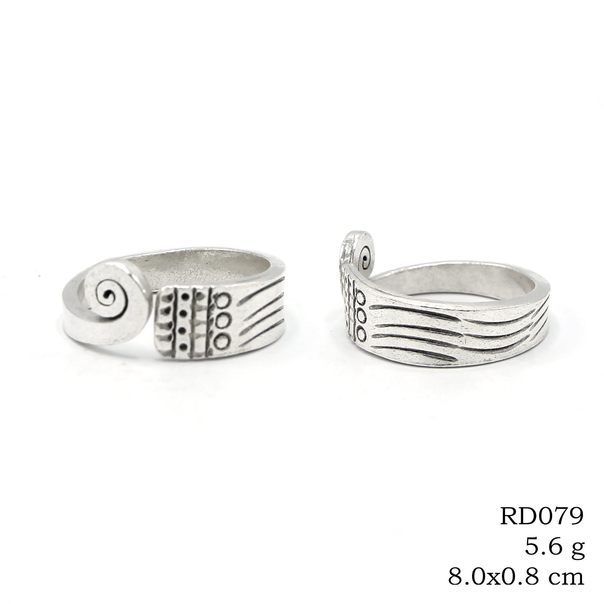 Expertly sculpted SNAIL SNAKE silver ring.