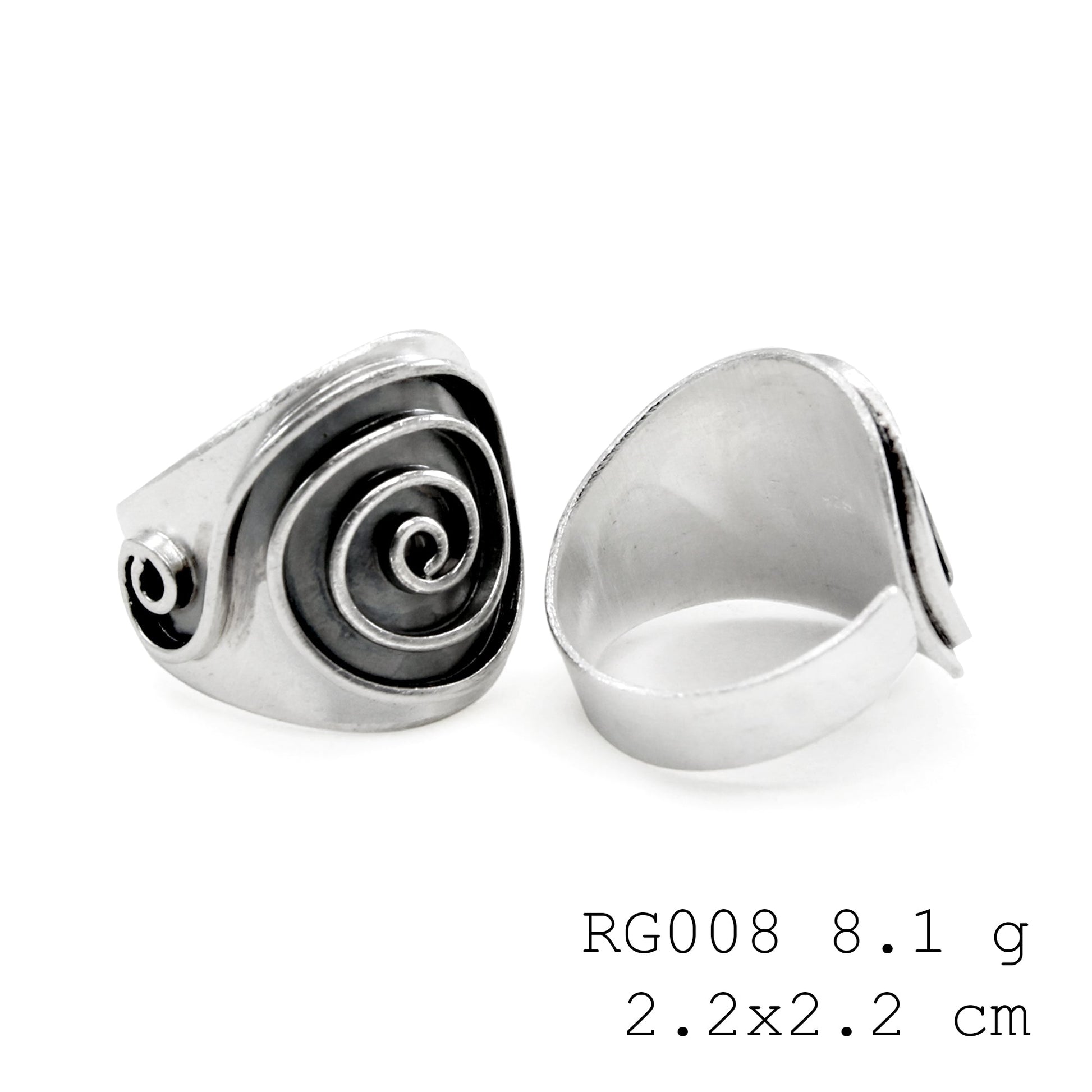 A tiny world captured in a silver ring.