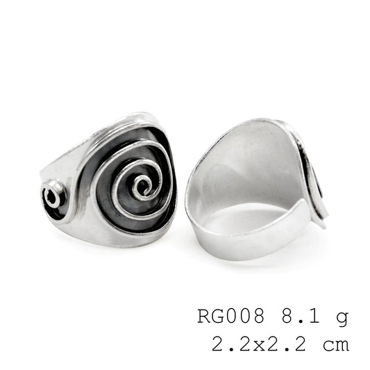 A tiny world captured in a silver ring.