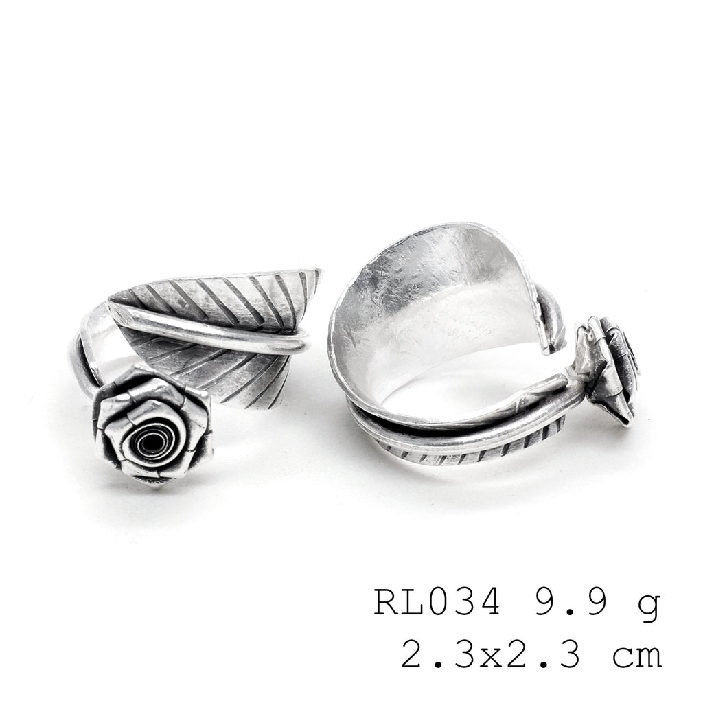 Artistic flair in every floral silver ring.