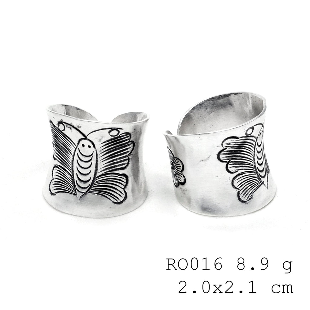 Rugged elegance in a handmade silver ring.