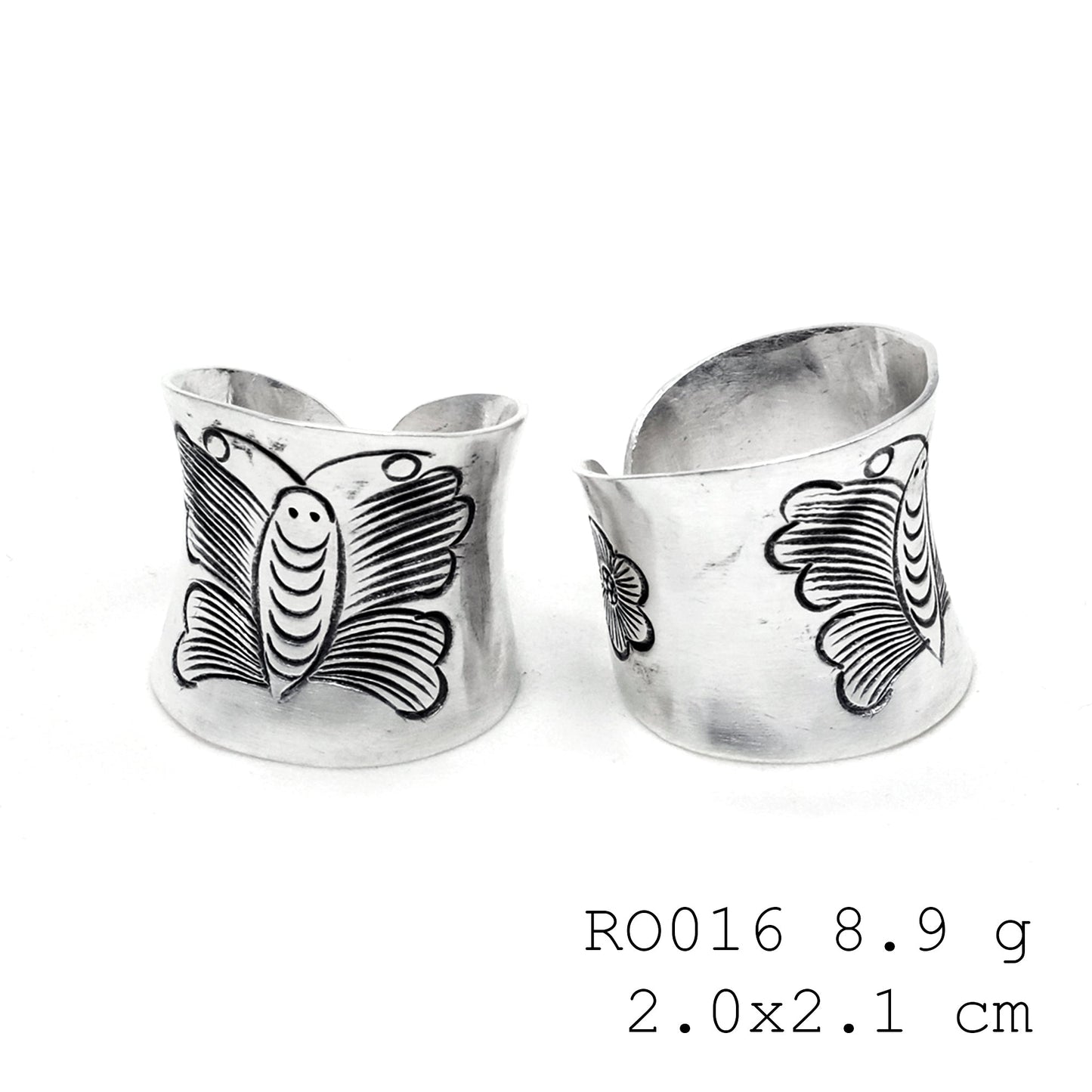 Rugged elegance in a handmade silver ring.