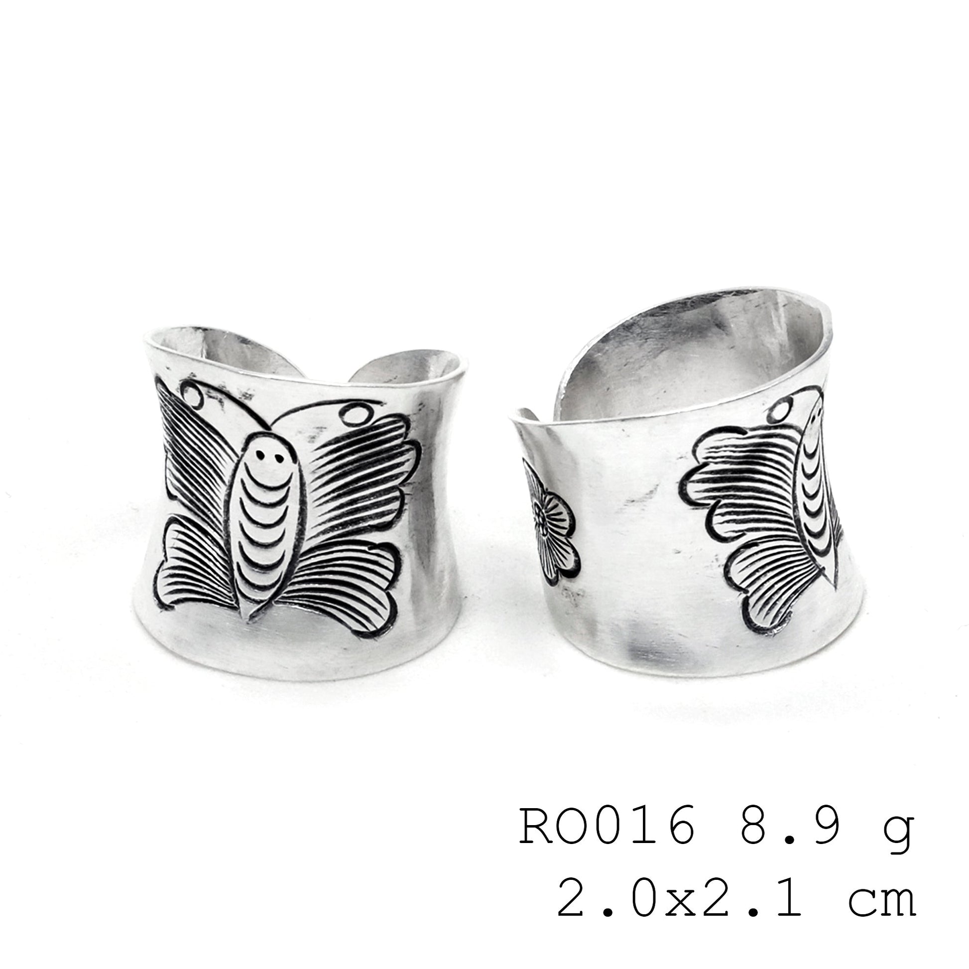 Rugged elegance in a handmade silver ring.