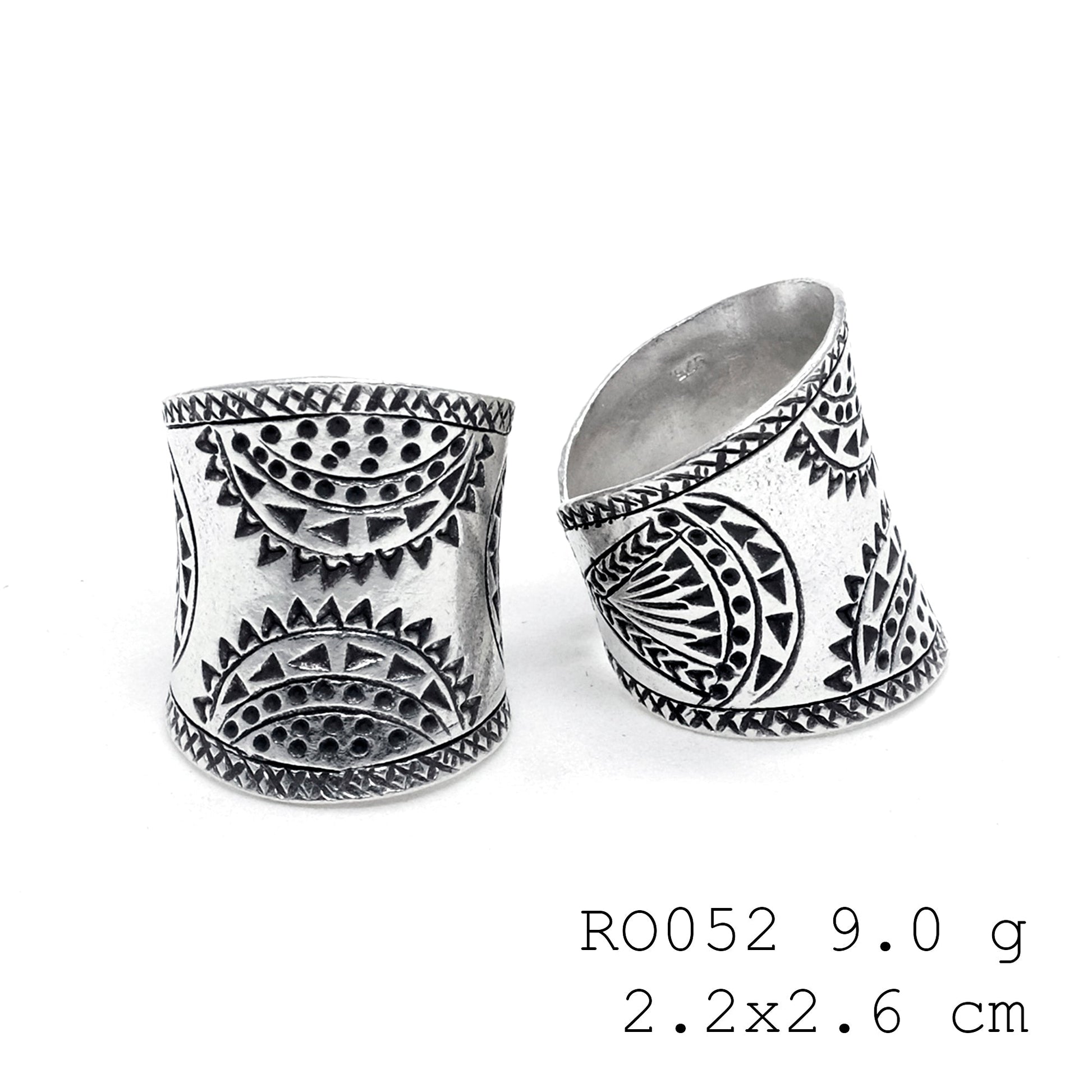 Pure silver, carved with soul into a silver ring.