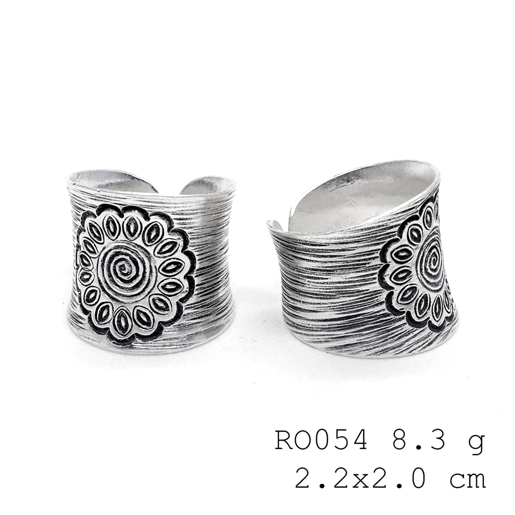 Stand out with a hand-sculpted silver ring.
