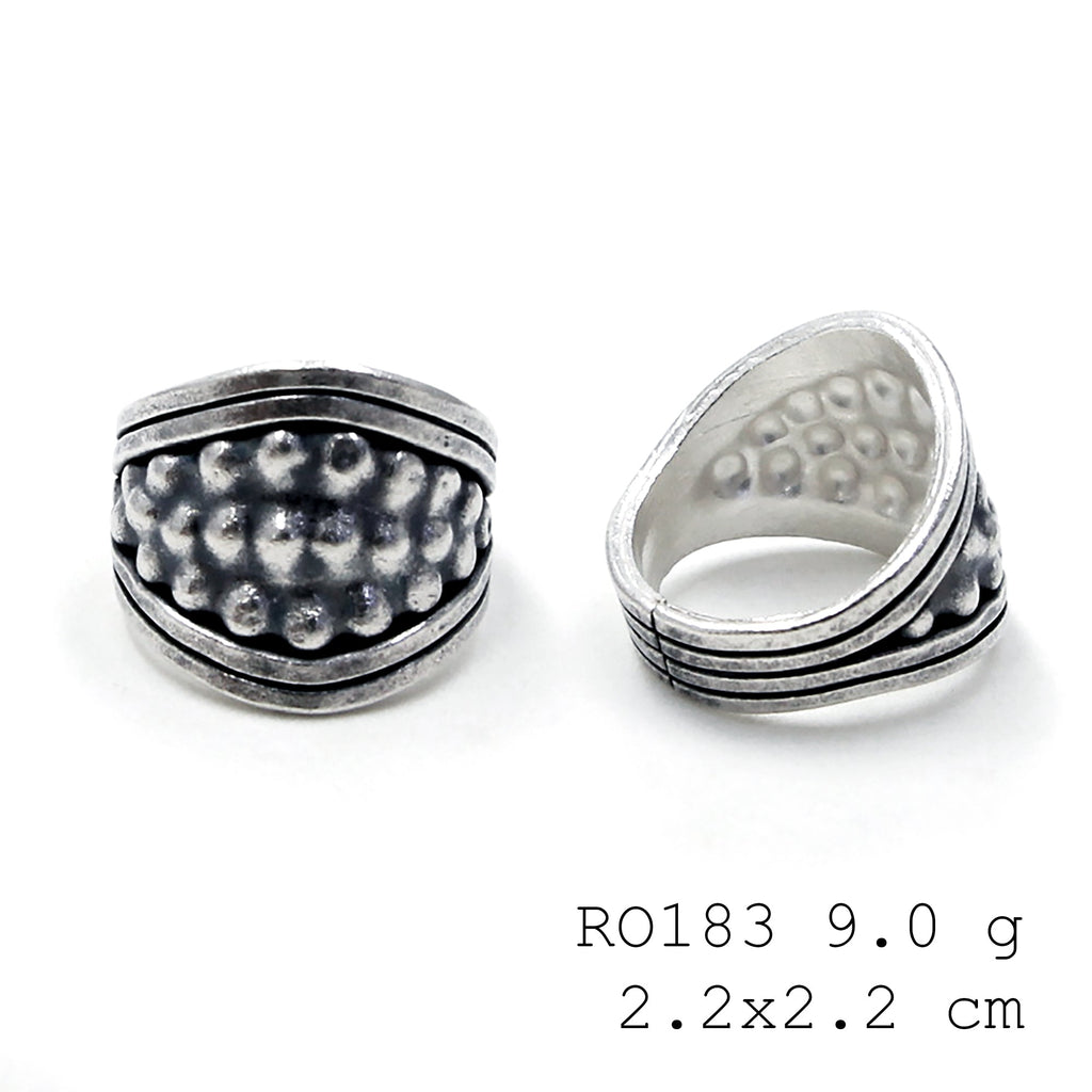 Solid silver, hand-shaped silver ring.