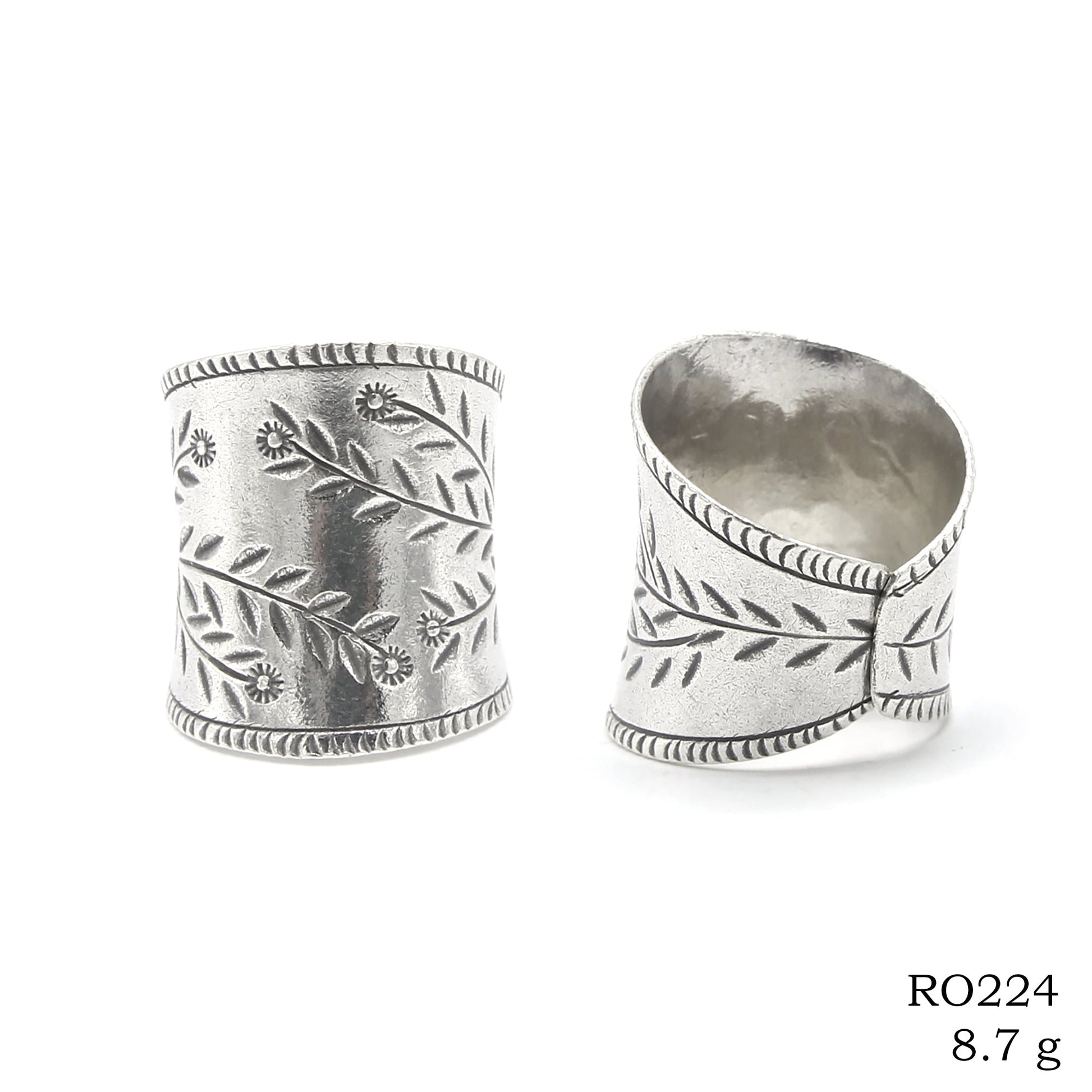 The essence of silver in a silver ring.