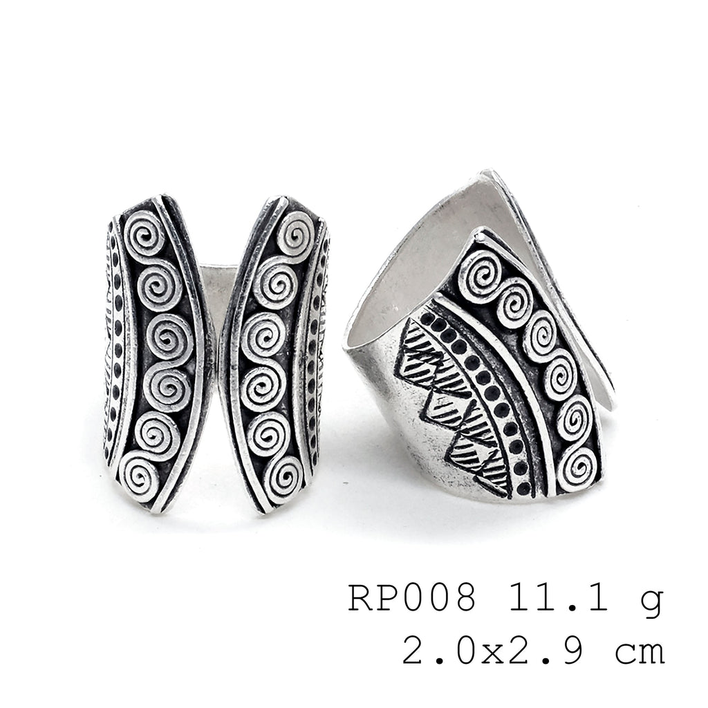 Minimalist purity. Handmade 98% silver in a silver ring.