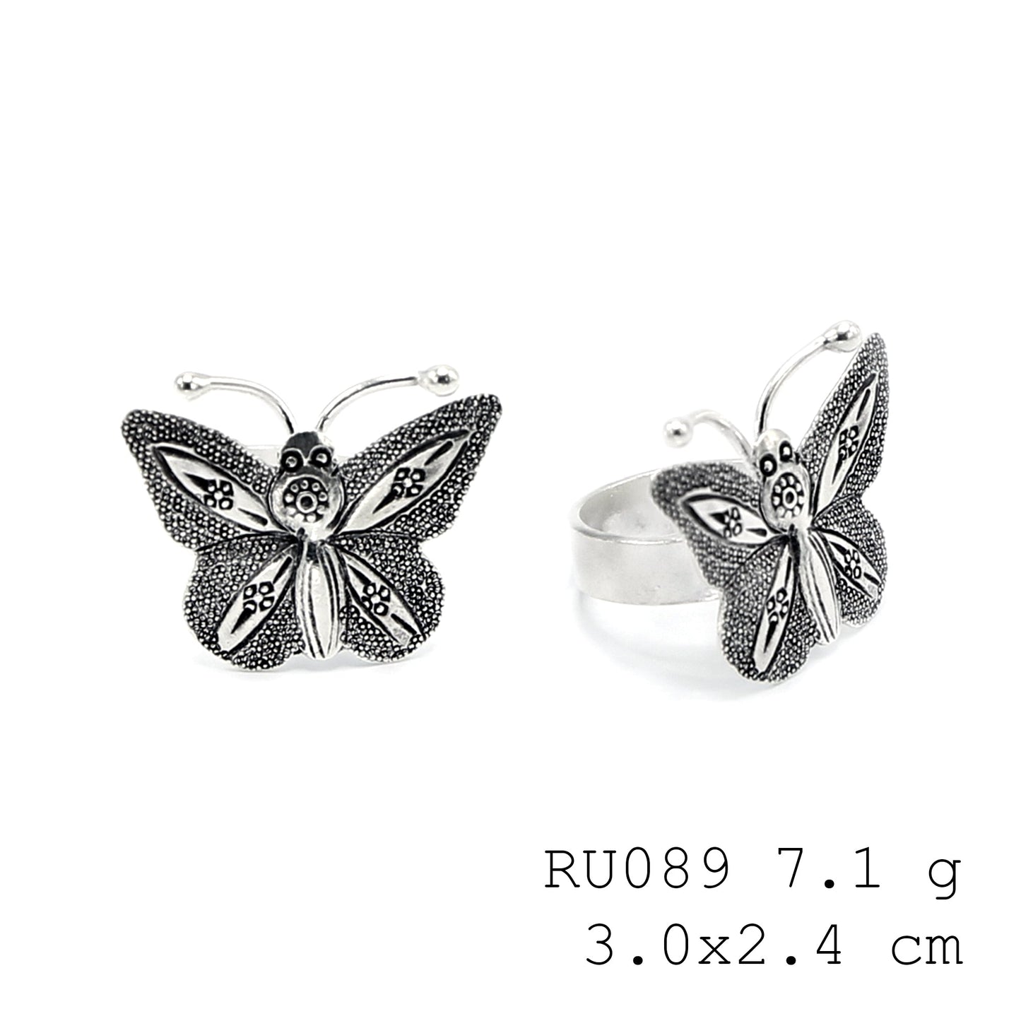 Animal accents. A handmade 98% silver ring.