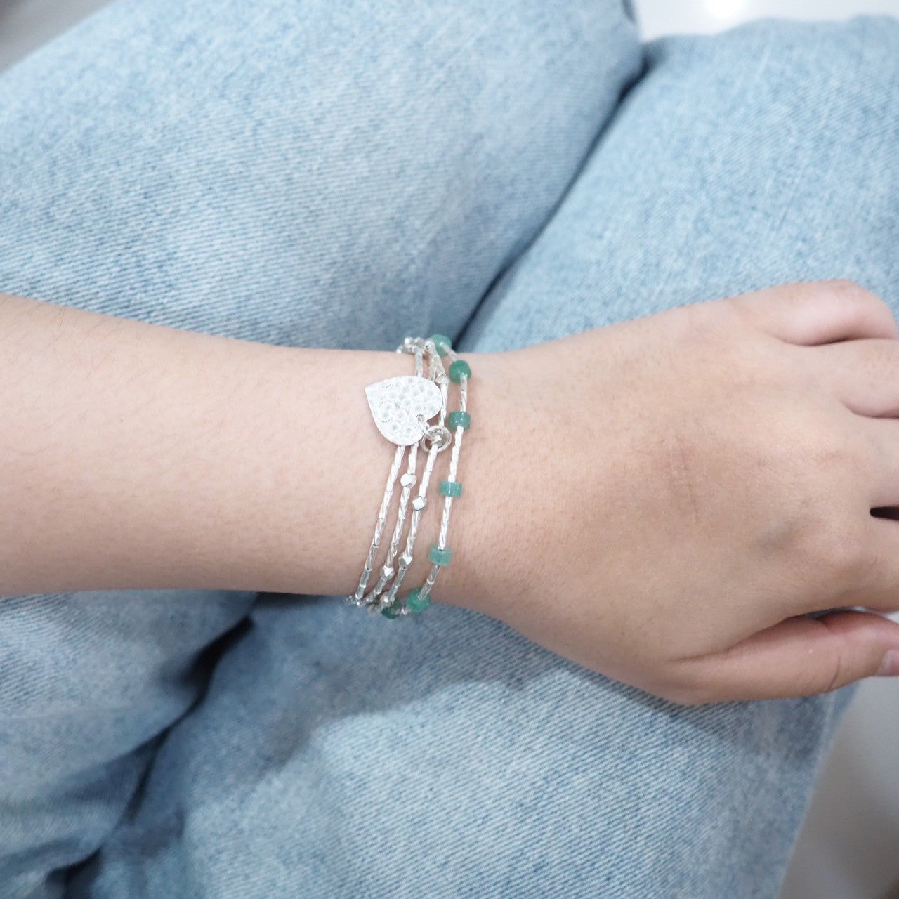 Layering made easy with this silver bracelet.