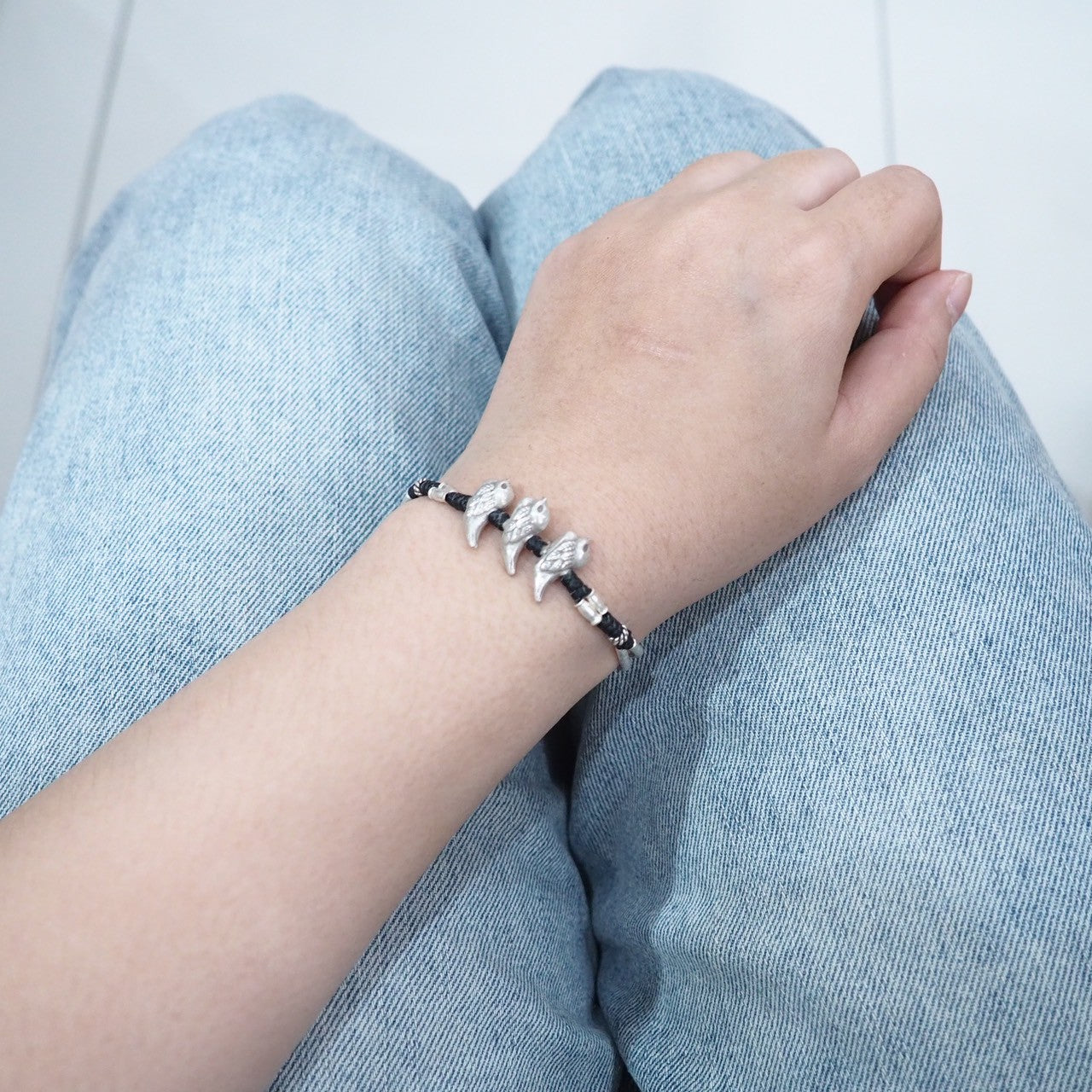 Subtle sparkle. Must-have silver bracelet.