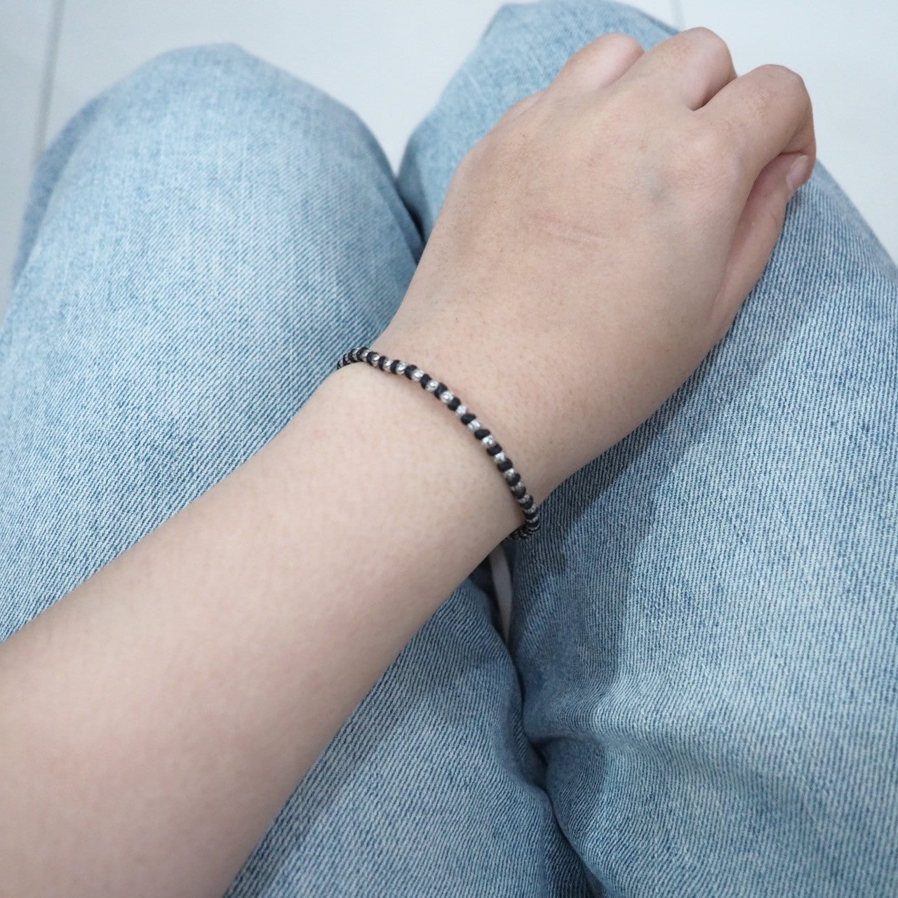 Instant classic. This silver bracelet never fades.