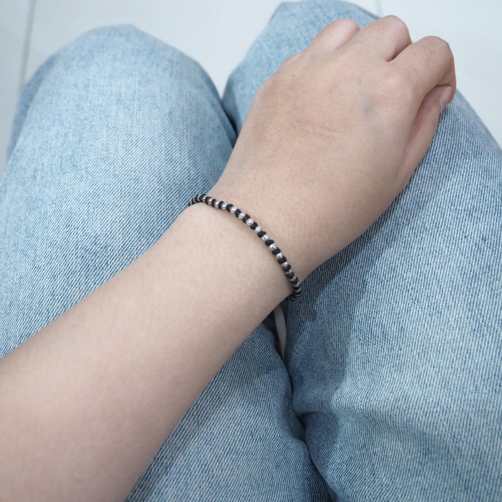 Instant classic. This silver bracelet never fades.