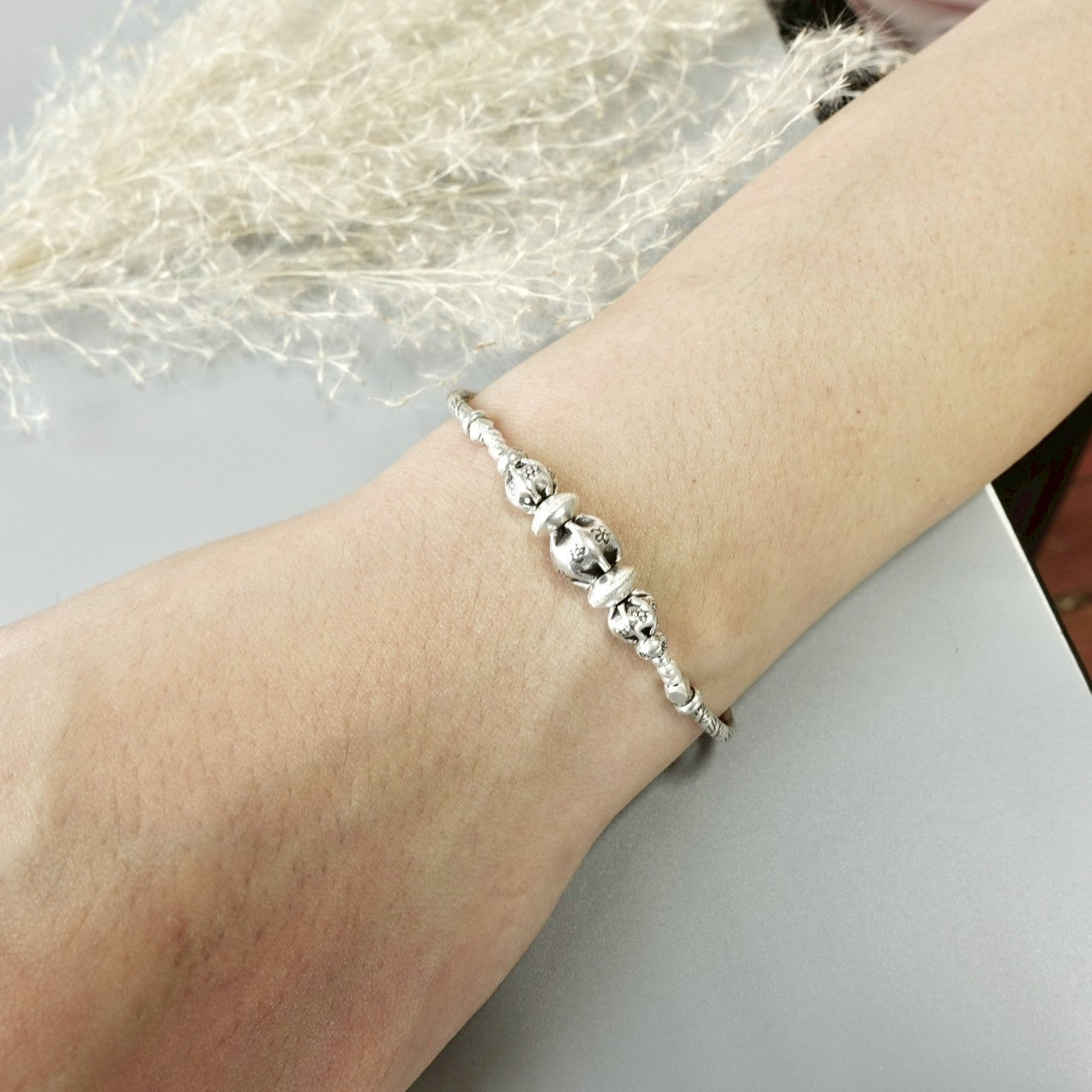Stack it up! The perfect silver bracelet base.