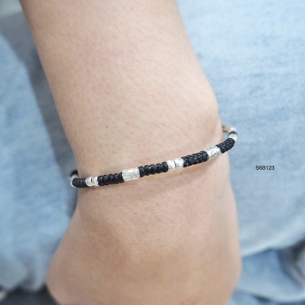 Premium silver in a unique handmade bracelet.
