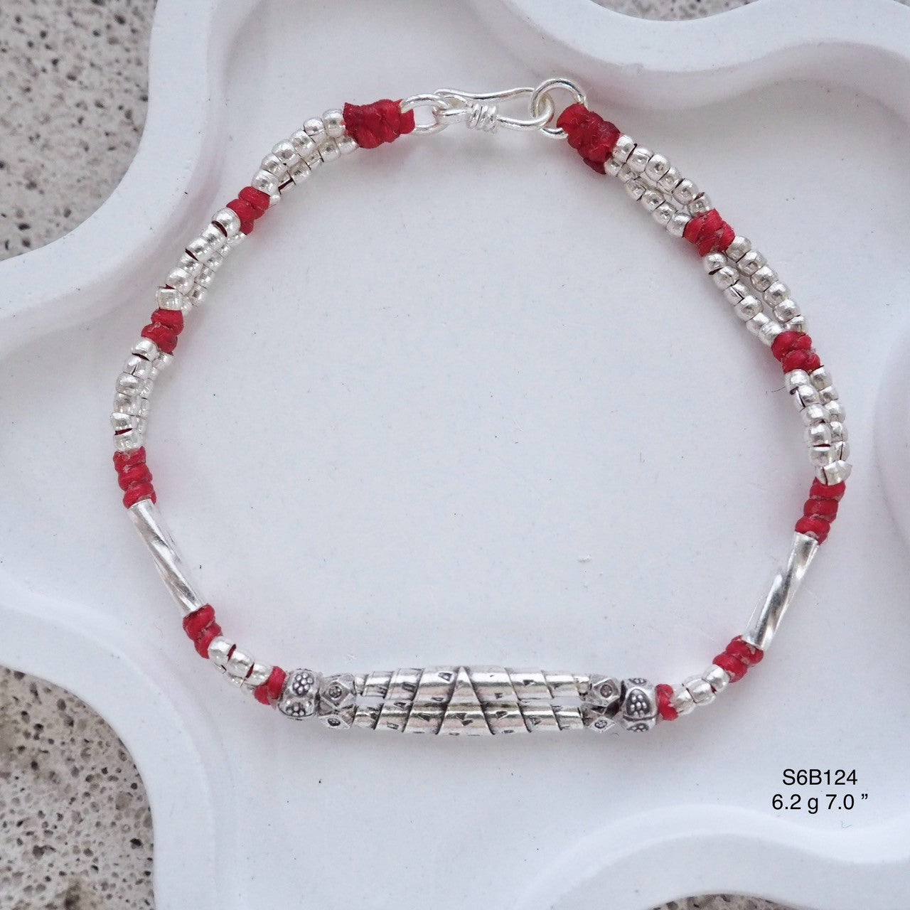 Minimalist yet mighty. This silver bracelet.