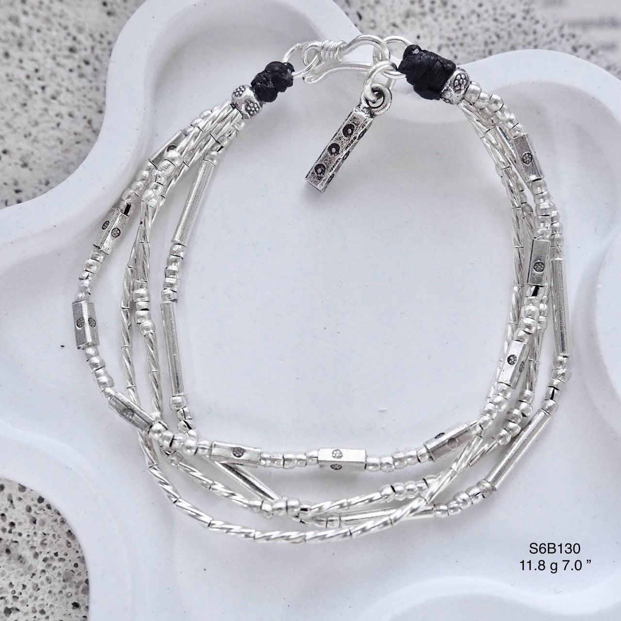 Love the feel of this textured silver bracelet.