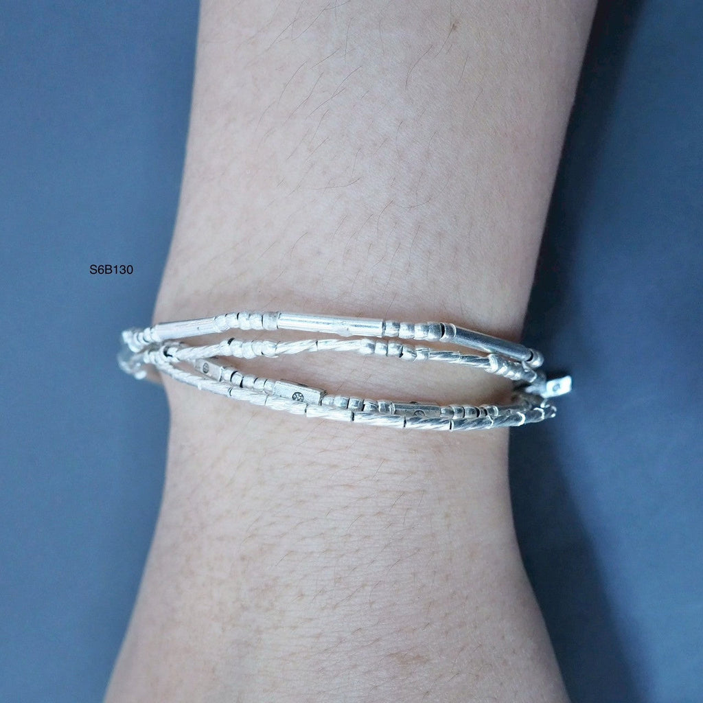 Love the feel of this textured silver bracelet.
